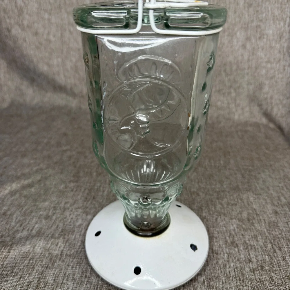 Vintage Sun Moon Celestial Glass HummingBird Feeder Hanging Whimsical